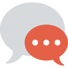 
In image of two speech bubble flat icon
