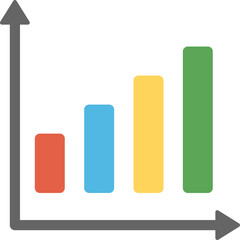 
Flat icon of a board showing a graph
