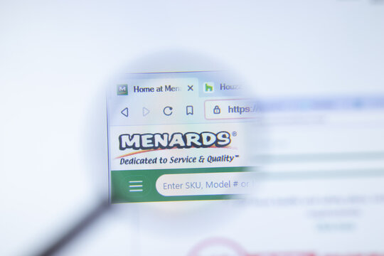 New York, USA - 29 September 2020: Menards menards.com company website with logo close up, Illustrative Editorial