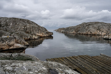 Fototapeta na wymiar The Weather Island on the Sweden west coast. These islands a very popular among scuba divers since the biodiversity is outstanding in the waters surrounding the islands