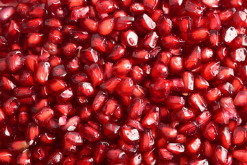 pomegranate seeds close up