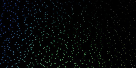 Dark Blue, Green vector pattern with abstract stars.