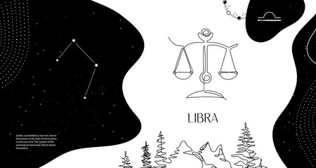 Zodiac background. Constellation Libra. The element is air.