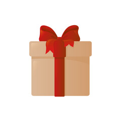 Gift box isolated on white. Festive colorful present isolated on white. Vector.