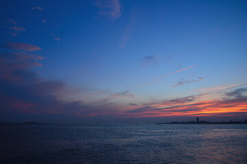 明石海峡と夕焼け