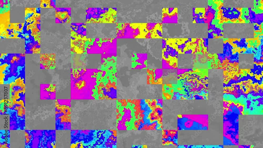 Fototapete abstract changing corrosive texture. looping video with imitation of a datamoshing video.