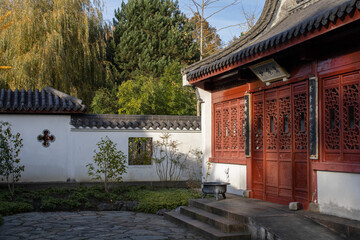 chinese pavilion in the park