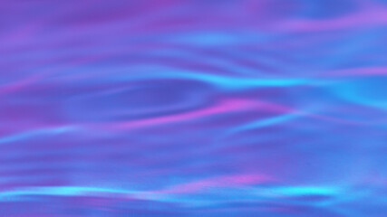 Detail of water waves highlighted by neon lights.