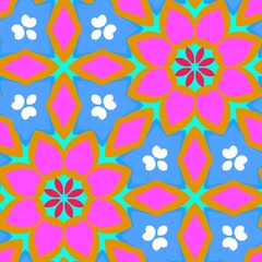 Ethnic floral seamless pattern. Abstract vintage pattern with decorative flowers.