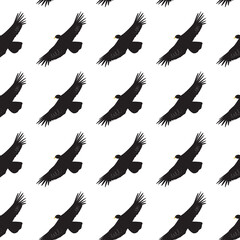 Seamless pattern with condor - bird of prey of america.