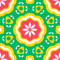 Ethnic floral seamless pattern. Abstract vintage pattern with decorative flowers.