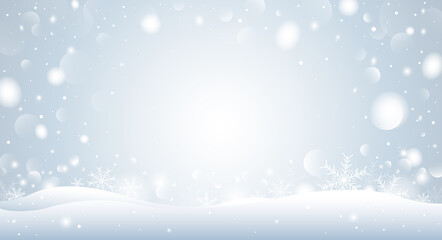 Christmas background concept design of white snowflake and bokeh in the winter vector illustration