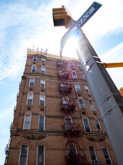 Typical building in New York City, History of the city, tourism in the USA, Hipster places, sun in downtown area 