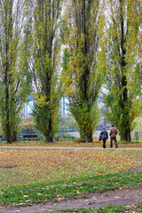 Ältere Herrschaften im Park