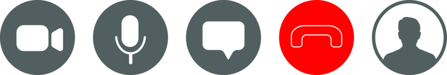 Video call icon set simple design