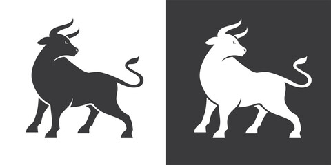 Black and white bull silhouettes.
