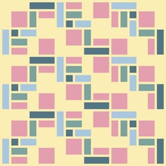 Beautiful of Colorful Square and Rectangle, Repeated, Abstract, Illustrator Pattern Wallpaper. Image for Printing on Paper, Wallpaper or Background, Covers, Fabrics