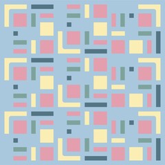 Beautiful of Colorful Square and Rectangle, Repeated, Abstract, Illustrator Pattern Wallpaper. Image for Printing on Paper, Wallpaper or Background, Covers, Fabrics