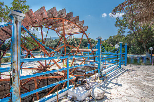 Watermill in Karavomilos lake in Sami, Kefalonia, Greece