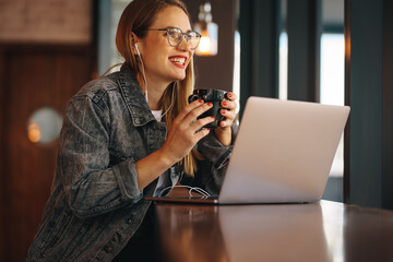 Female enjoying a hot cup of coffee
