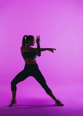 Fototapeta na wymiar Female athlete doing fitness exercise