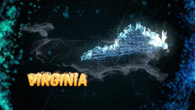 Virginia US federal state border map outline, news events, exit polls, sightings