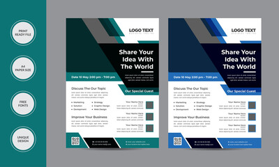 Business Conference Flyer Design layout Template in
A4 Size Vector Illustration.