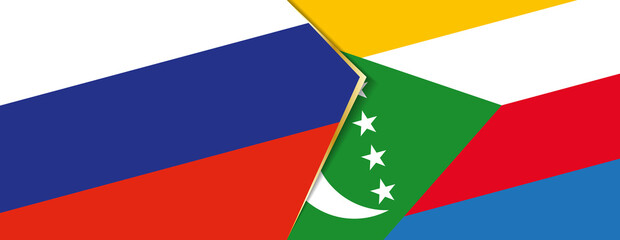 Russia and Comoros flags, two vector flags.