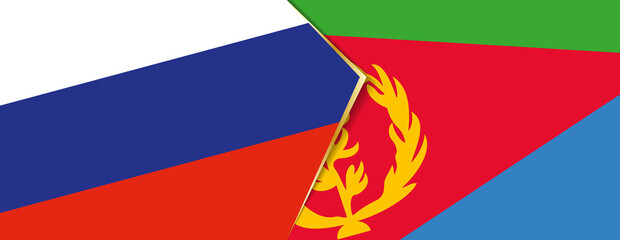 Russia and Eritrea flags, two vector flags.