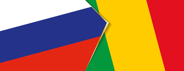 Russia and Mali flags, two vector flags.