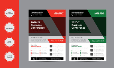 Business Conference Flyer Design layout Template in
A4 Size Vector Illustration.