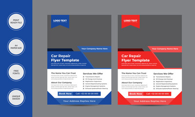 Auto Repair & Cars Service layout flyer Template Vector illustration.
