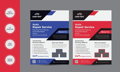 Auto Repair & Cars Service layout flyer Template Vector illustration.