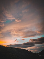 sunset over the mountains