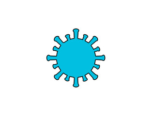 Coronavirus blue icon on a white background