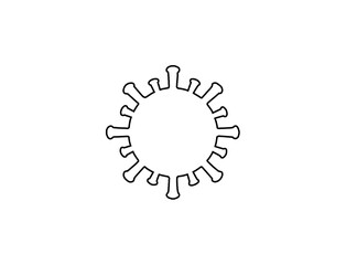 Coronavirus white icon on a white background