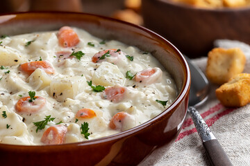 Bowl of Potato and Carrot Soup