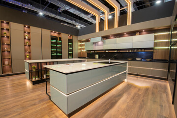 Modern kitchen design in a luxury apartment