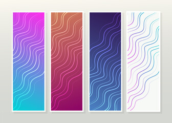 gradient vertical banners with lines set