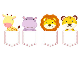 Cute cartoon animals pocket set