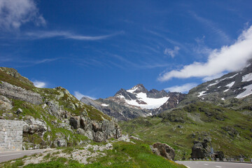 beautiful panorama at the alpine pass Susten