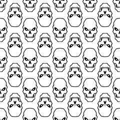 skull head pattern isolated in white background