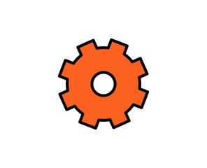 Gear flat icon. Thin line signs for design logo, visit card, etc. Single high-quality outline symbol for web design or mobile app. Gear outline pictogram.