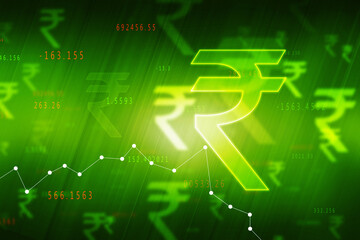 Rupee currency . 2D rendering illustration
