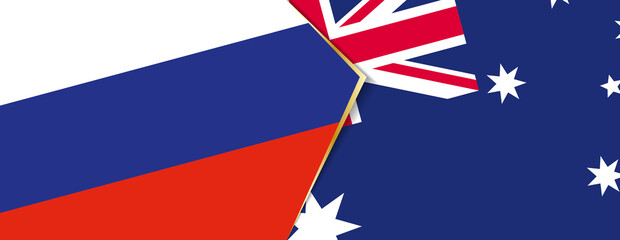 Russia and Australia flags, two vector flags.
