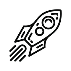 Rocket outline vector icon - Vector