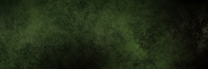 Grunge green grain background, distressed vintage textured cloudy design, framed Christmas or St Patrick's day banner