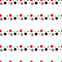 black, gray and red dots seamless pattern