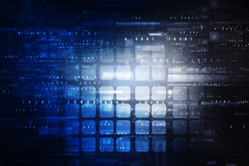 2d illustration Abstract futuristic electronic circuit technology background