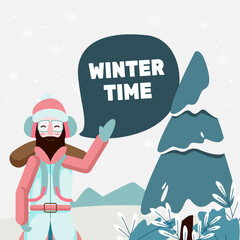 Fototapeta premium People doing outdoor winter activities